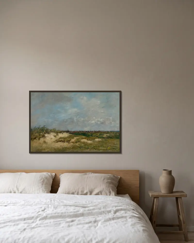 Berck. Les Dunes Par Gros Temps av Eugène Boudin inramad på en vägg