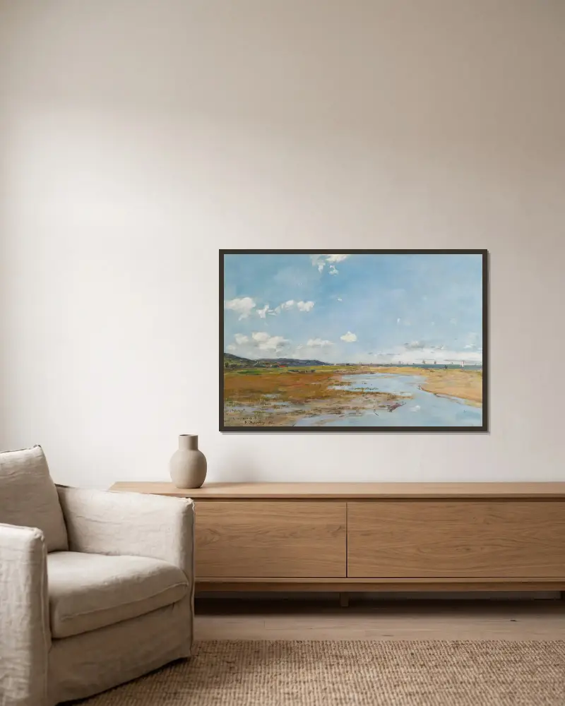 Deauville. Le Rivage av Eugène Boudin inramad på en vägg