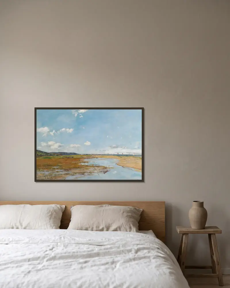 Deauville. Le Rivage av Eugène Boudin inramad på en vägg