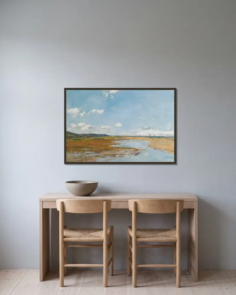 Deauville. Le Rivage av Eugène Boudin inramad på en vägg