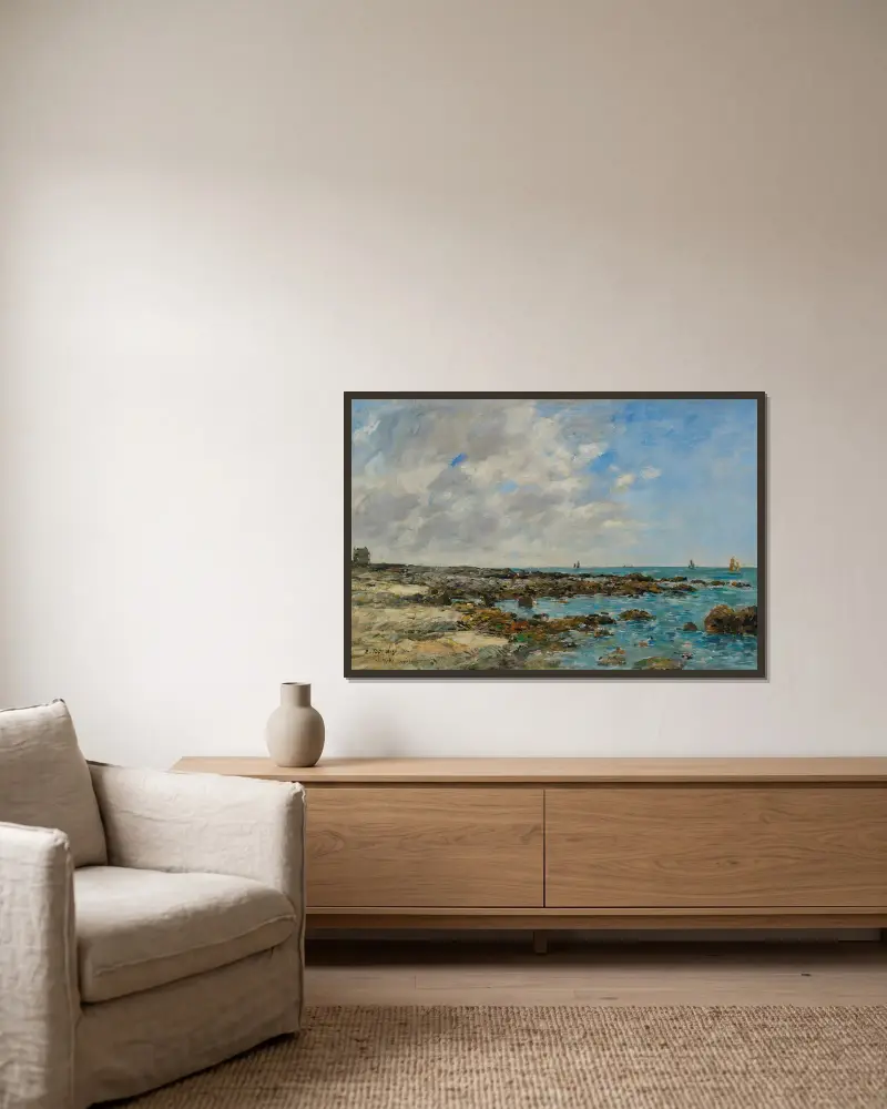 Le Croisic. Am Meer von Eugène Boudin gerahmt an einer Wand