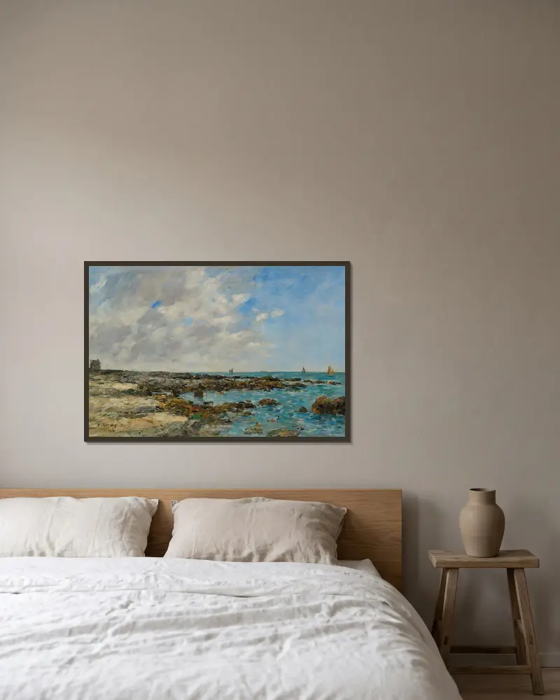 Le Croisic. Am Meer von Eugène Boudin gerahmt an einer Wand