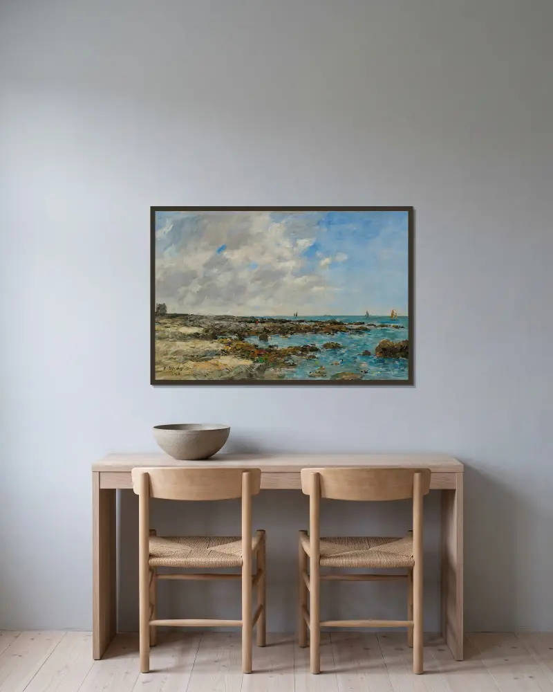 Le Croisic. Am Meer von Eugène Boudin gerahmt an einer Wand