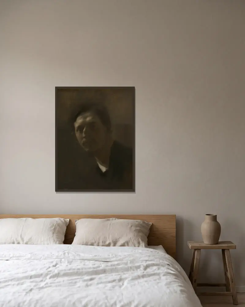 Armand Berton av Eugène Carriere inramad på en vägg