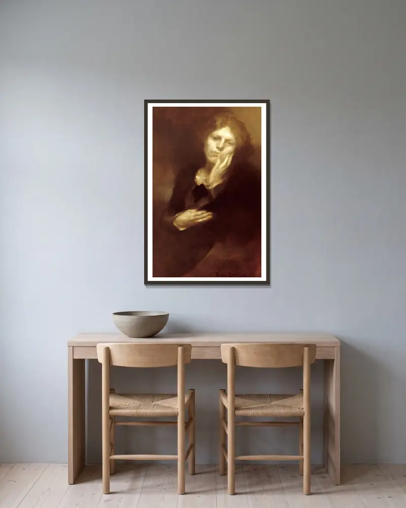 Fantine opuszczona, Eugène Carriere w ramie na ścianie