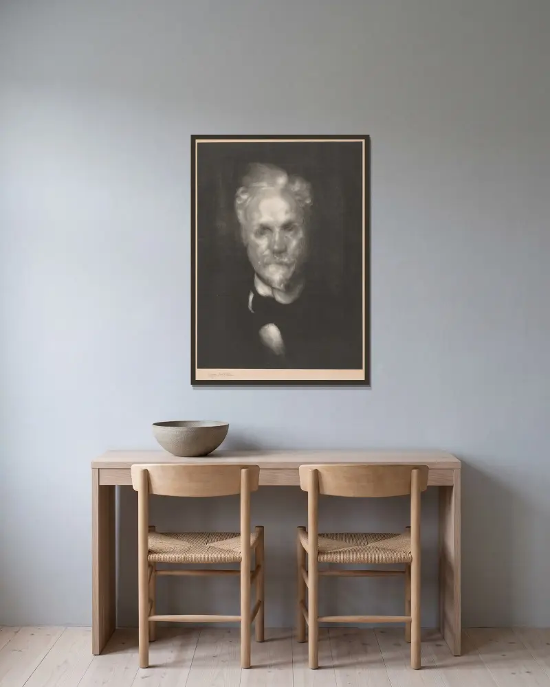 Henri Rochefort av Eugène Carriere inramad på en vägg