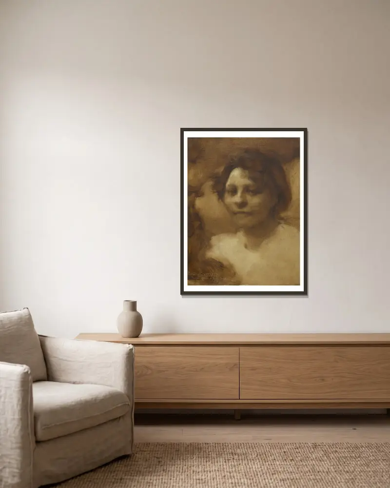 Madame Case, Eugène Carriere w ramie na ścianie