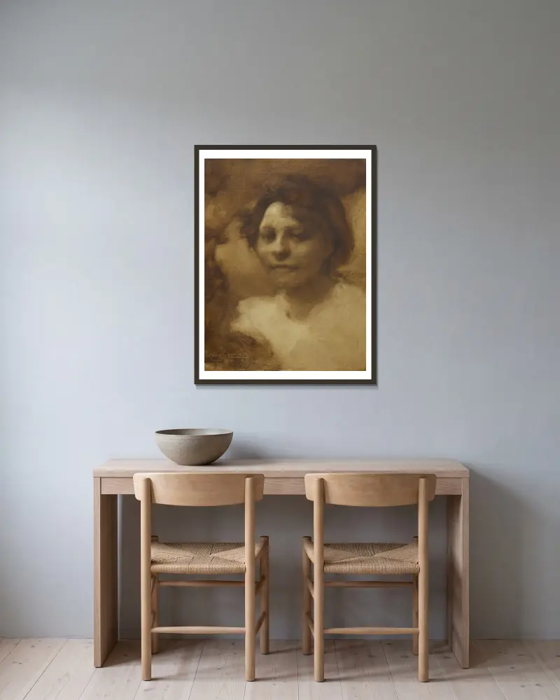 Madame Case, Eugène Carriere w ramie na ścianie
