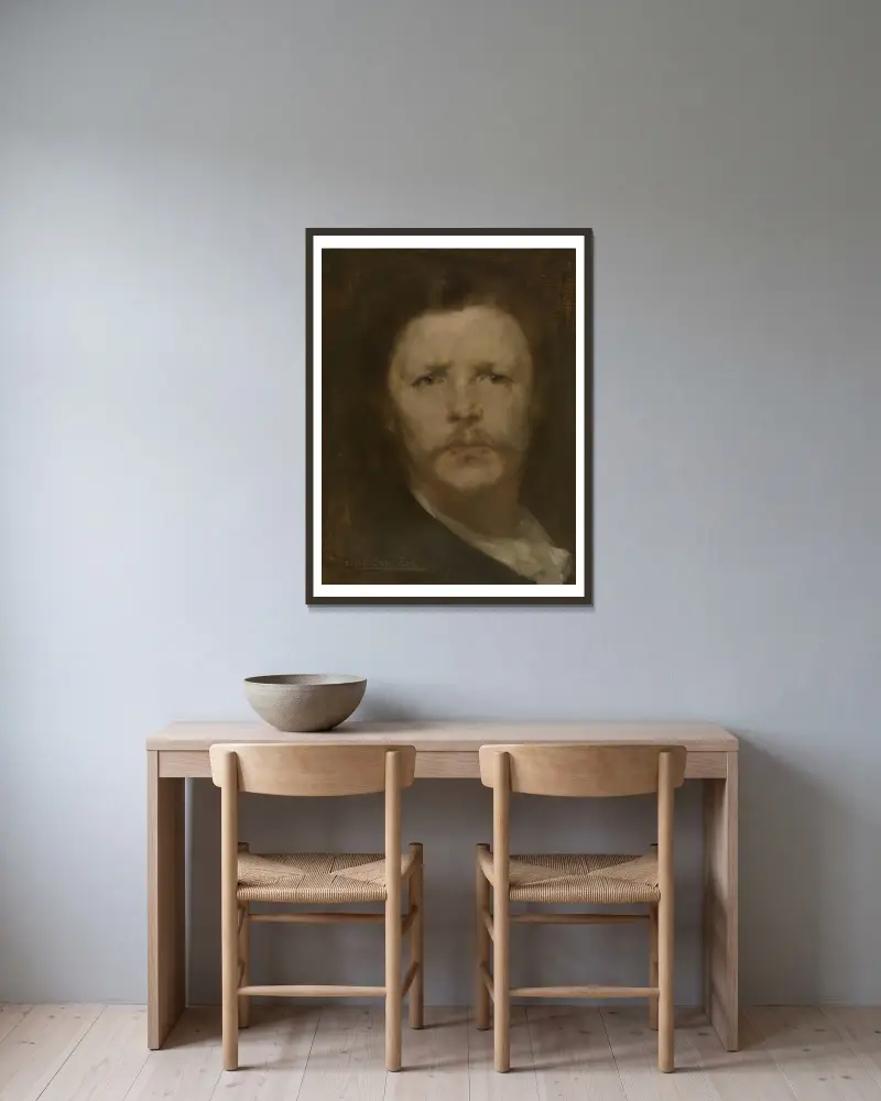 Autoportret, 1887, Eugène Carriere w ramie na ścianie