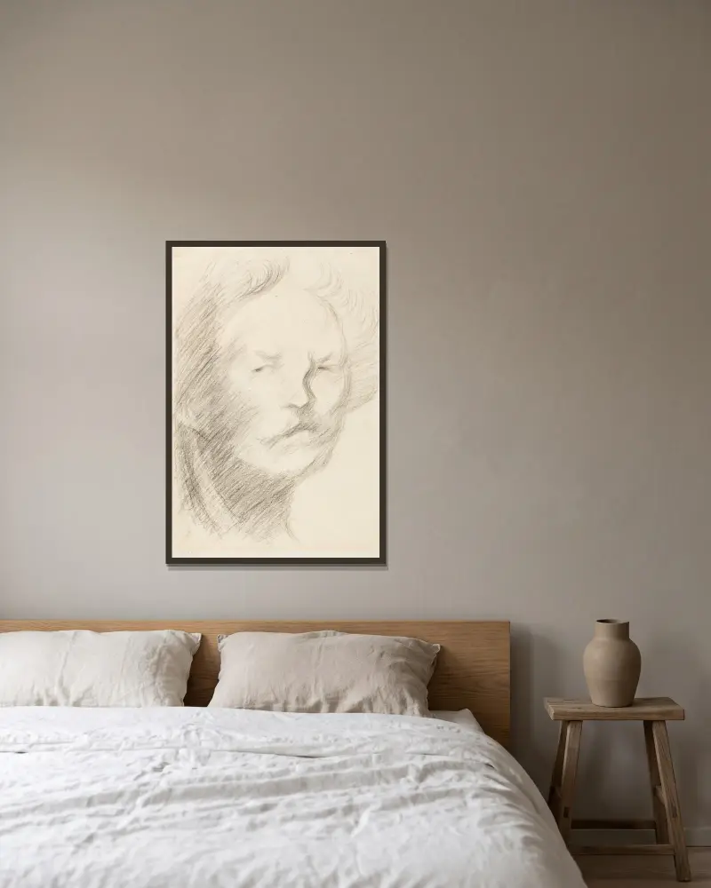 Autoportret, Eugène Carriere w ramie na ścianie