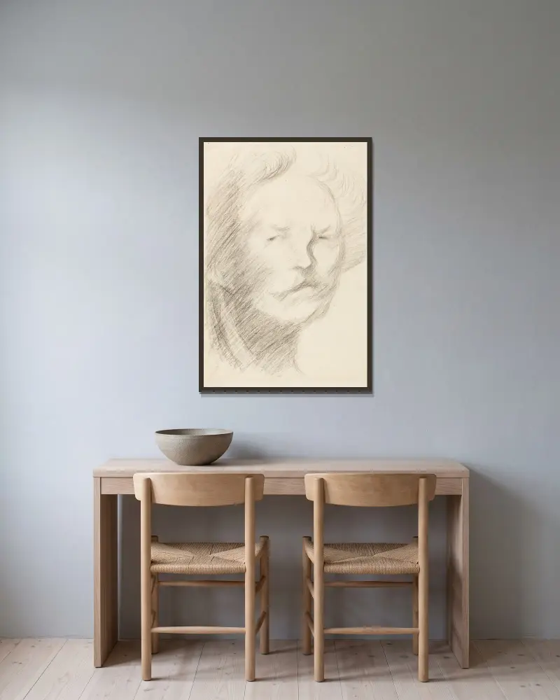 Autoportret, Eugène Carriere w ramie na ścianie