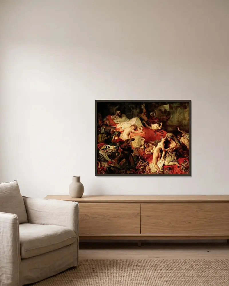 Śmierć Sardanapala, Eugène Delacroix w ramie na ścianie