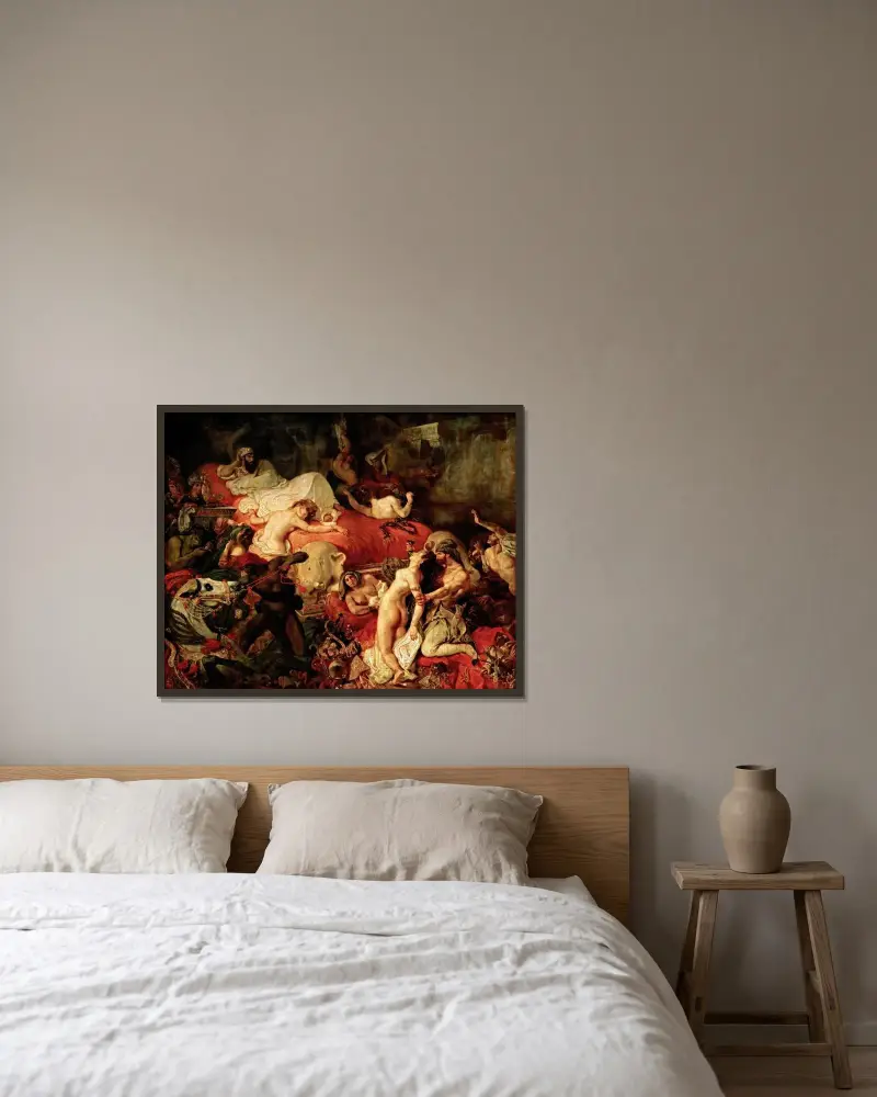 Śmierć Sardanapala, Eugène Delacroix w ramie na ścianie