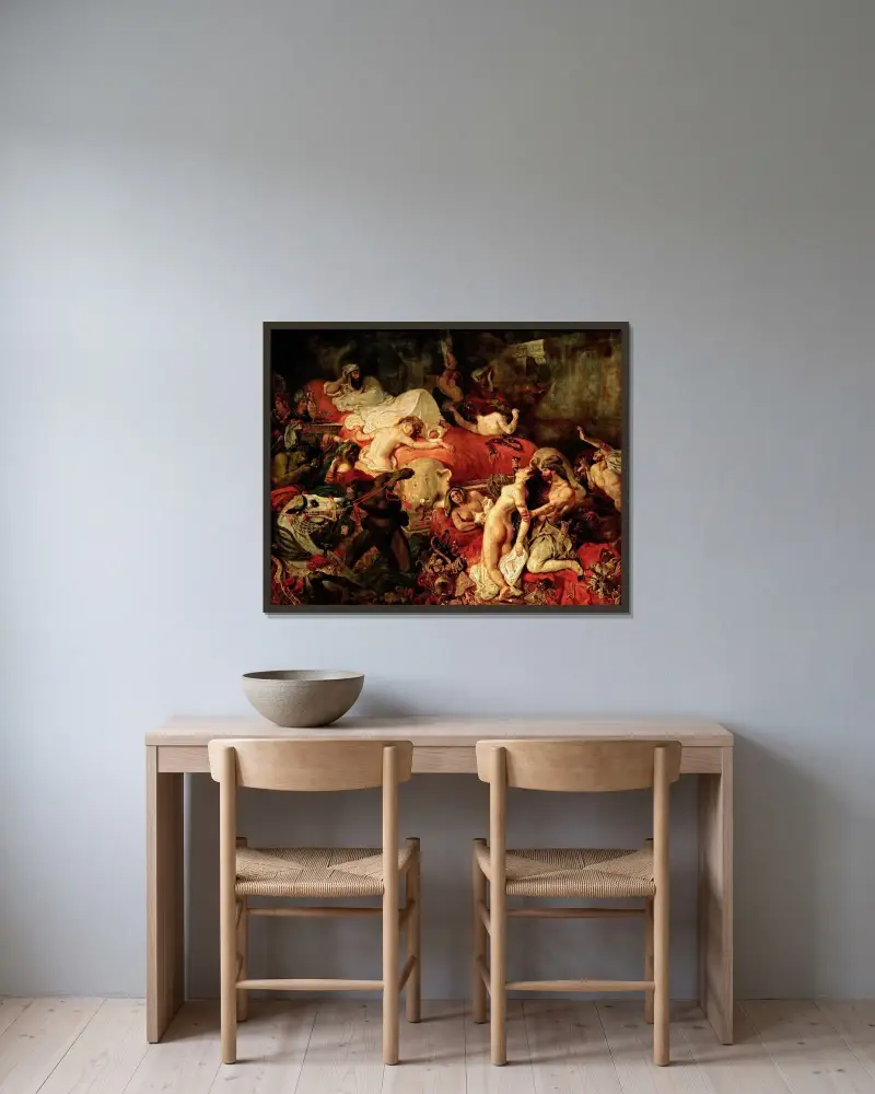 Śmierć Sardanapala, Eugène Delacroix w ramie na ścianie