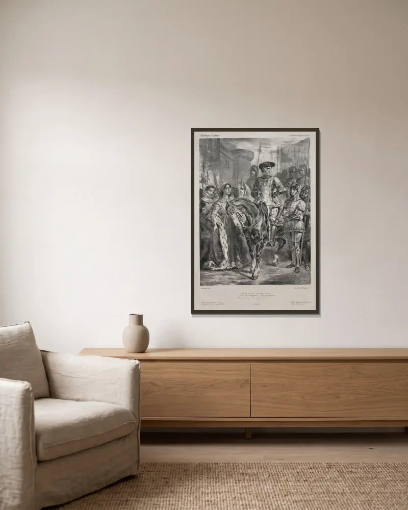 Duguesclin von Eugène Delacroix gerahmt an einer Wand