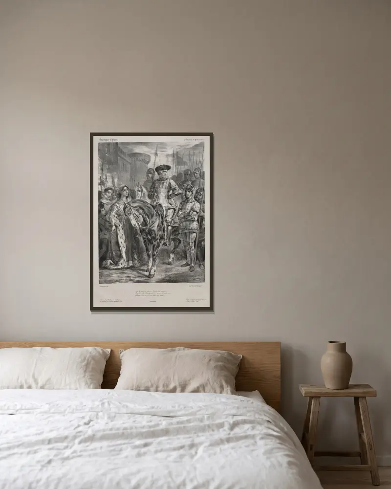 Duguesclin von Eugène Delacroix gerahmt an einer Wand