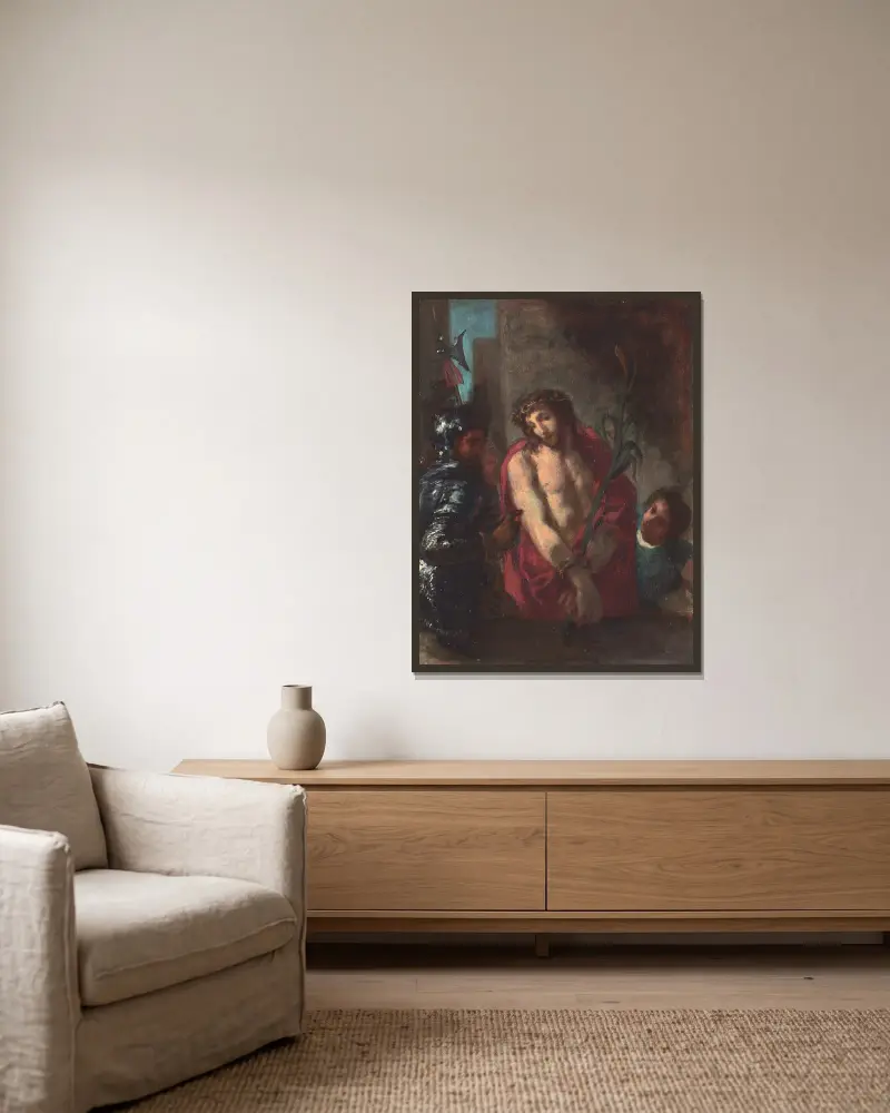 Ecce Homo von Eugène Delacroix gerahmt an einer Wand