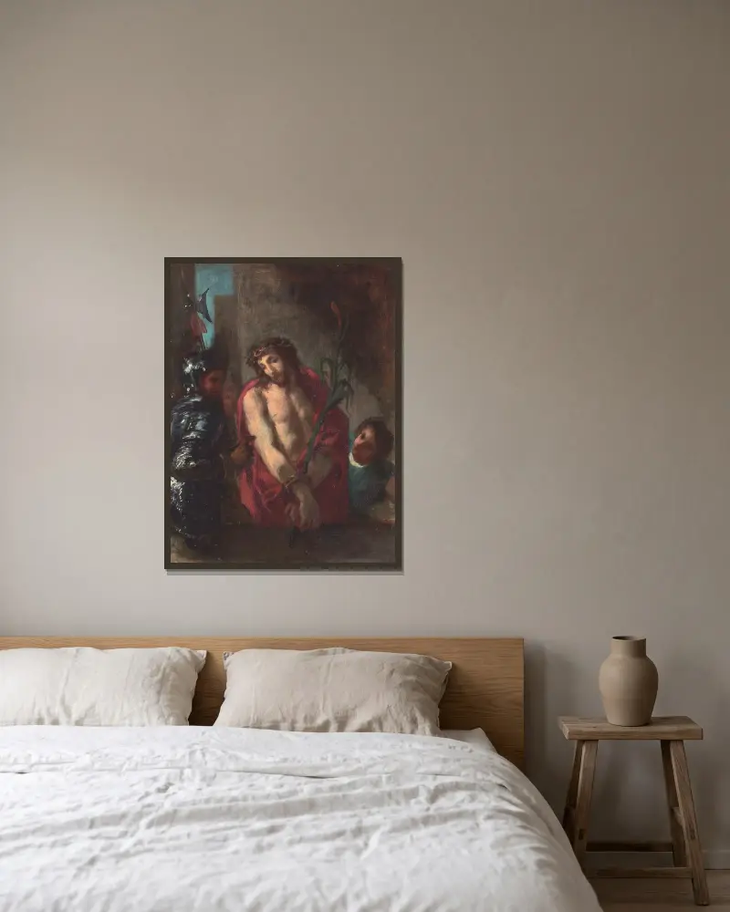 Ecce Homo von Eugène Delacroix gerahmt an einer Wand