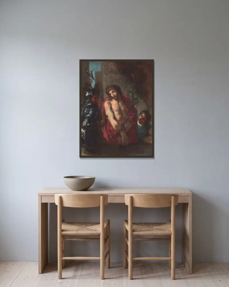 Ecce Homo von Eugène Delacroix gerahmt an einer Wand