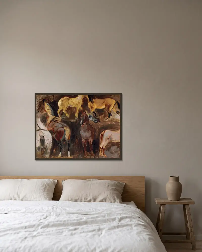 Studie koní – č. 1, Eugène Delacroix v rámu na stěně