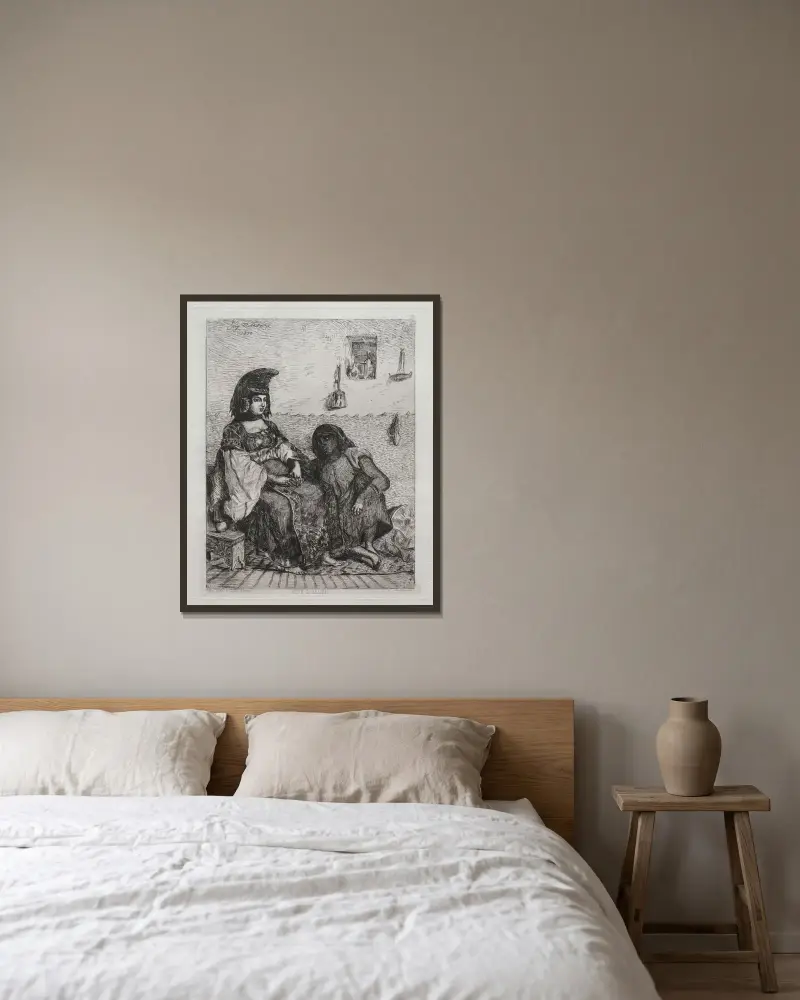 Judisk kvinna från Alger av Eugène Delacroix inramad på en vägg