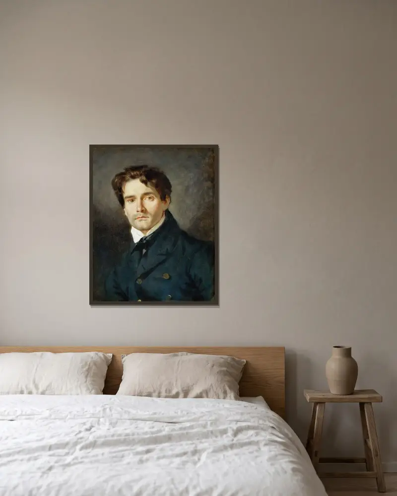 Portrét Léona Riesenera, Eugène Delacroix v rámu na stěně