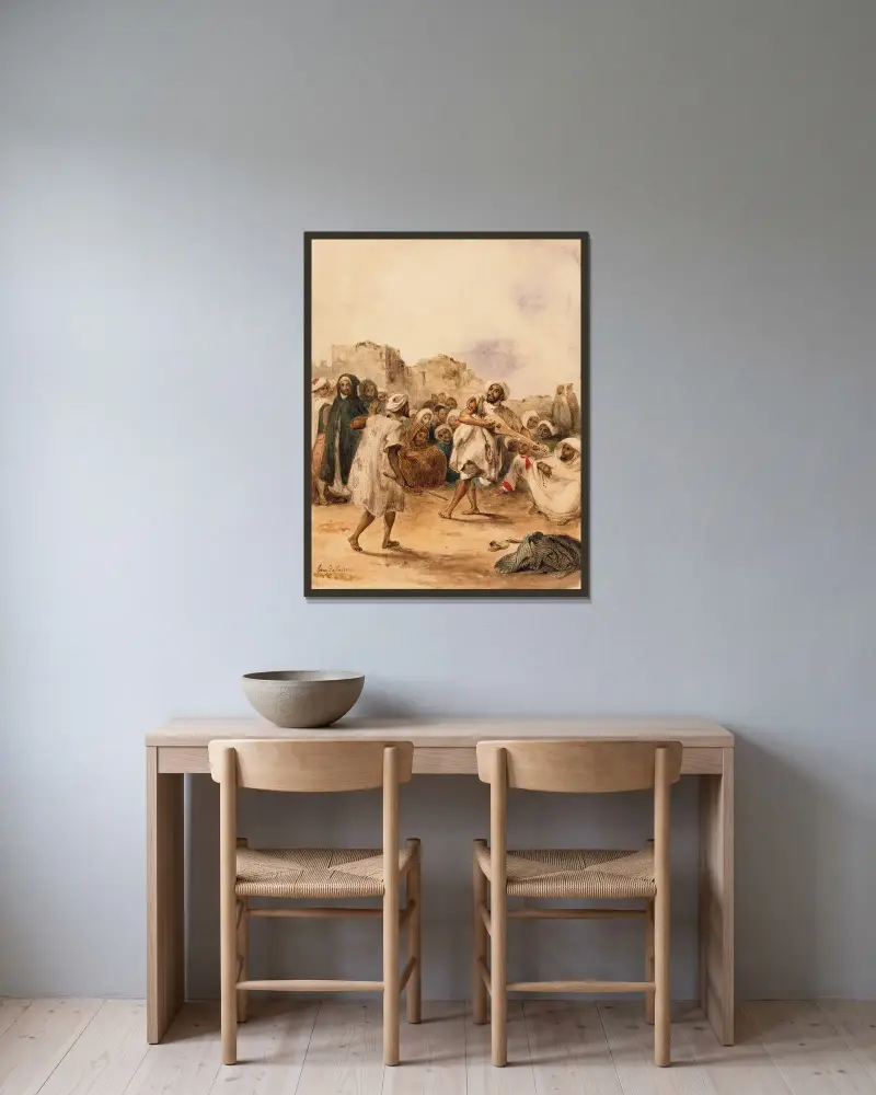 Putující herci, Eugène Delacroix v rámu na stěně