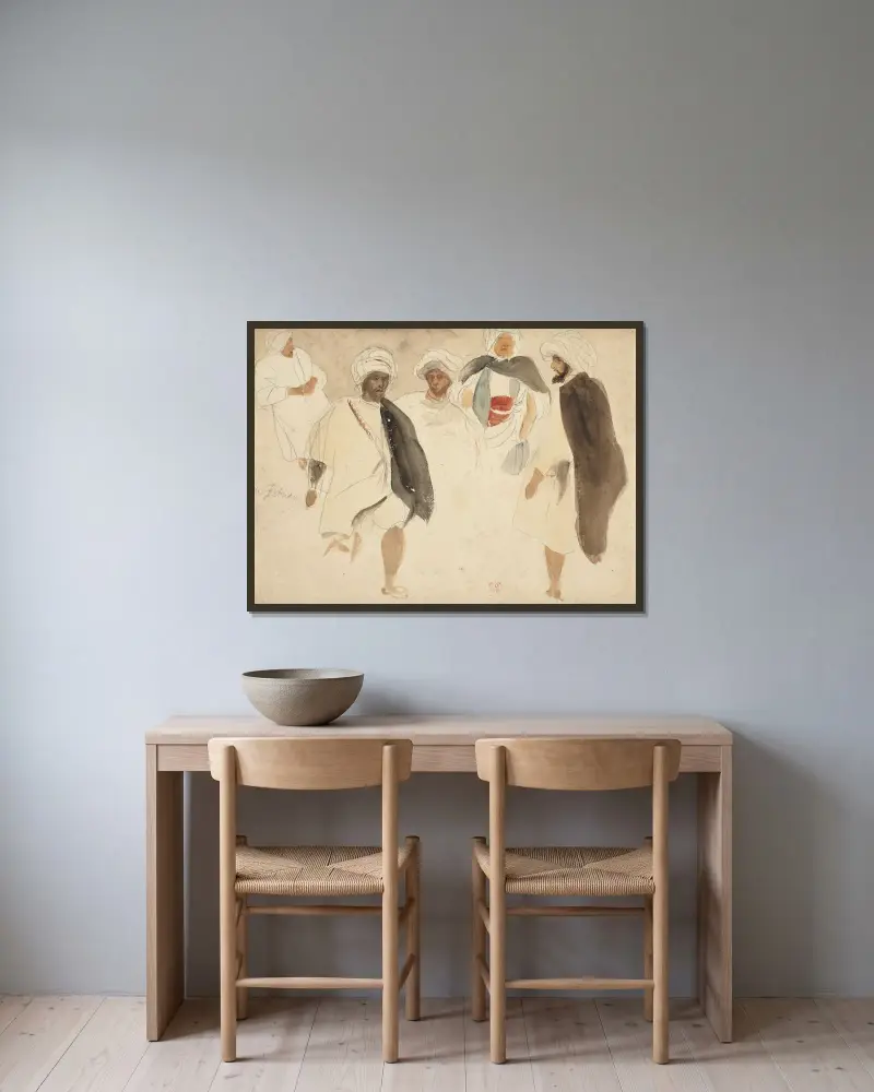 Study of Arabs av Eugène Delacroix inramad på en vägg