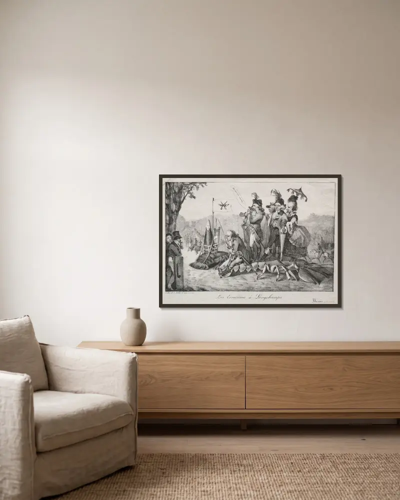 Kräftan från Longchamps av Eugène Delacroix inramad på en vägg