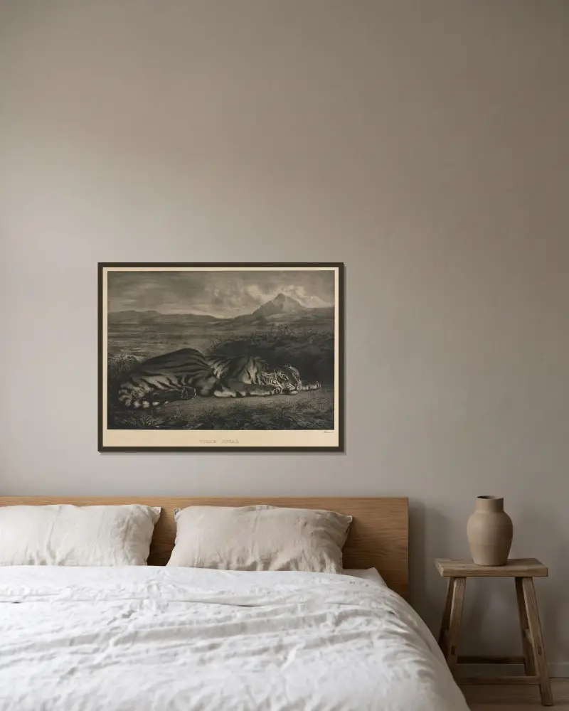 Königlicher Tiger von Eugène Delacroix gerahmt an einer Wand