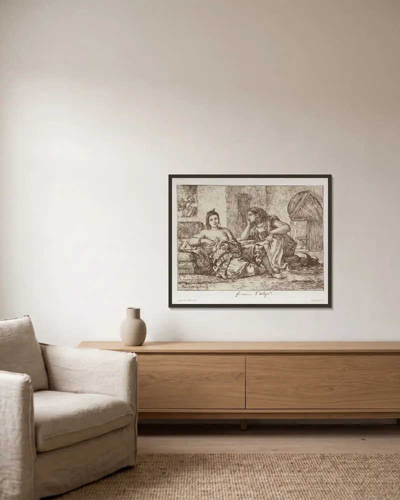 Kobiety algierskie, Eugène Delacroix w ramie na ścianie