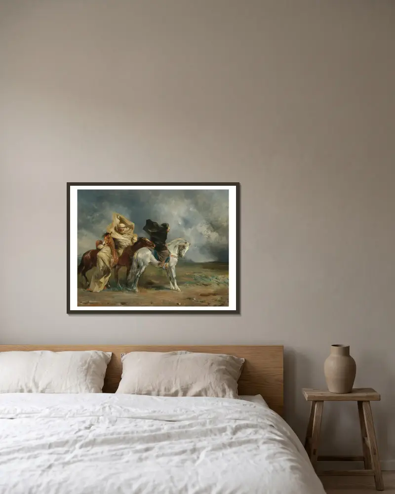 Der Simun von Eugène Fromentin gerahmt an einer Wand