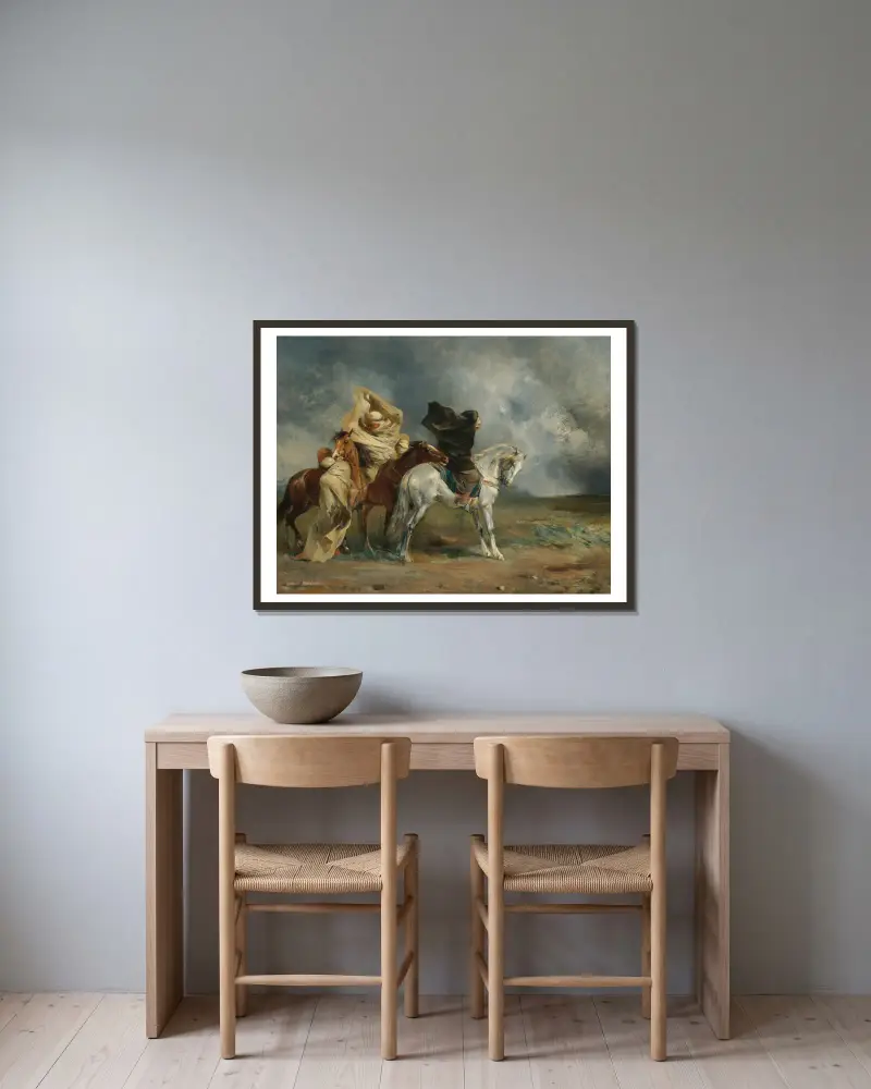 Der Simun von Eugène Fromentin gerahmt an einer Wand