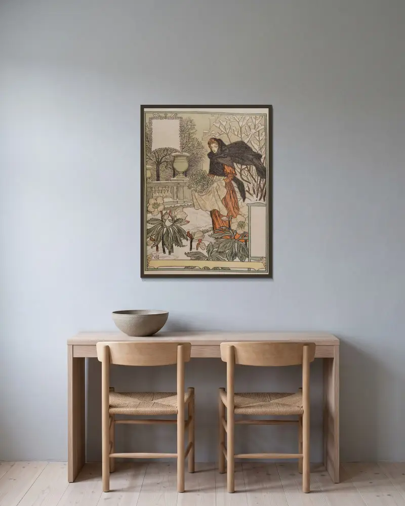Grudzień, Eugène Grasset w ramie na ścianie
