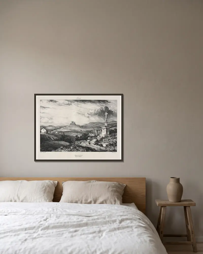 Schloss Larderole von Eugène Isabey gerahmt an einer Wand