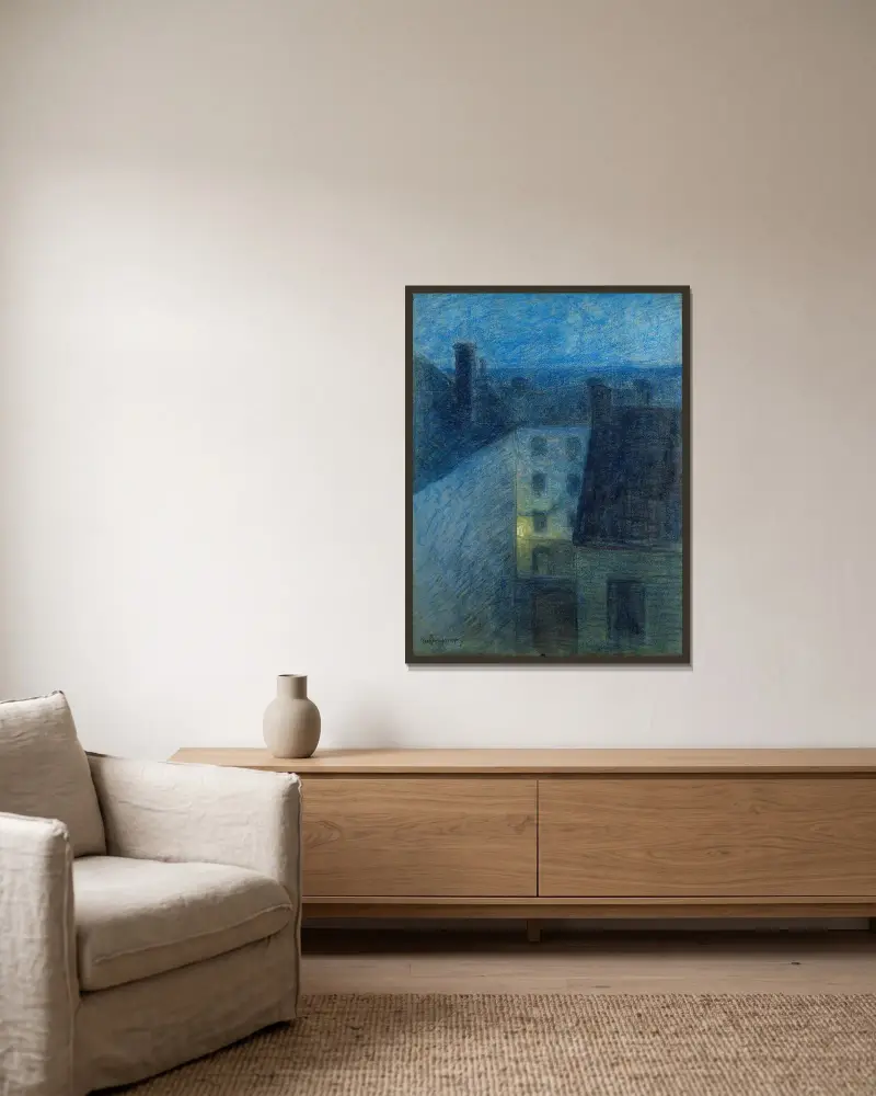 Dämmerung von Eugène Jansson gerahmt an einer Wand