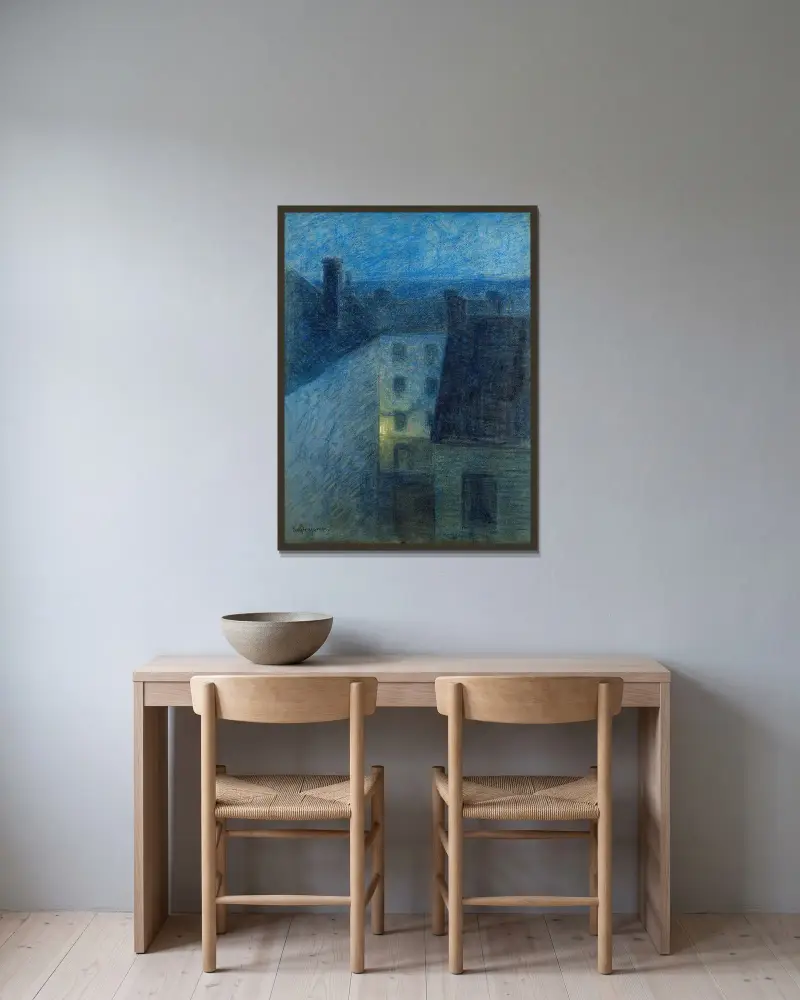 Dämmerung von Eugène Jansson gerahmt an einer Wand