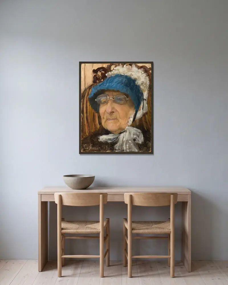Gammal farmor av Eva Bonnier inramad på en vägg