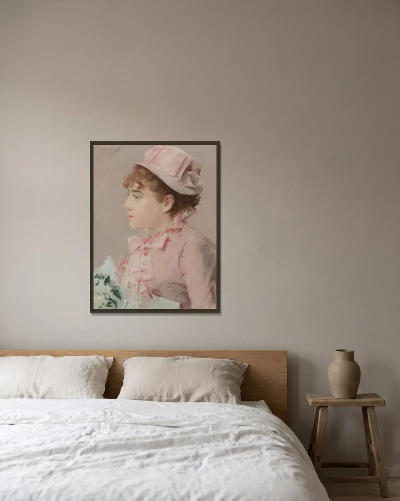 Die Ehrendame von Eva Gonzalès gerahmt an einer Wand