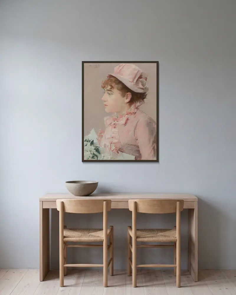 Die Ehrendame von Eva Gonzalès gerahmt an einer Wand