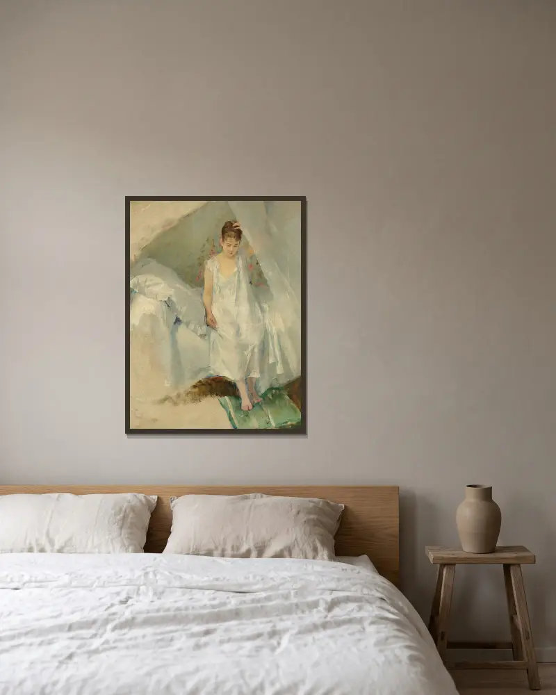 L’alcôve av Eva Gonzalès inramad på en vägg