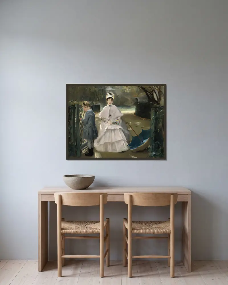 Nanny and Child av Eva Gonzalès inramad på en vägg