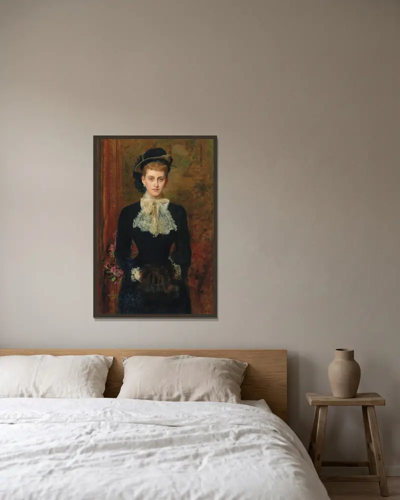 Grevinnan de Pourtalès, tidigare mrs Sebastian Schlesinger av Sir John Everett Millais inramad på en vägg