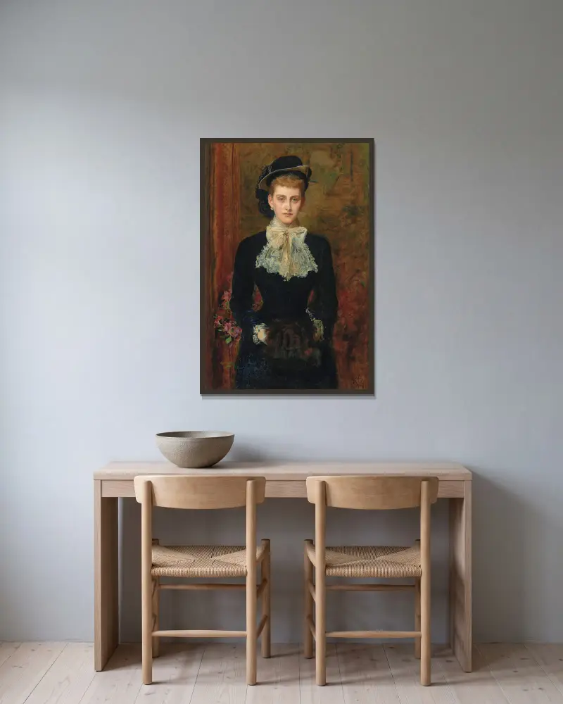 Grevinnan de Pourtalès, tidigare mrs Sebastian Schlesinger av Sir John Everett Millais inramad på en vägg