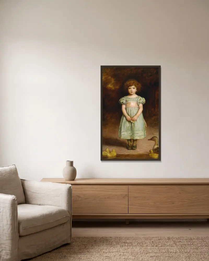 Ducklings av Sir John Everett Millais inramad på en vägg