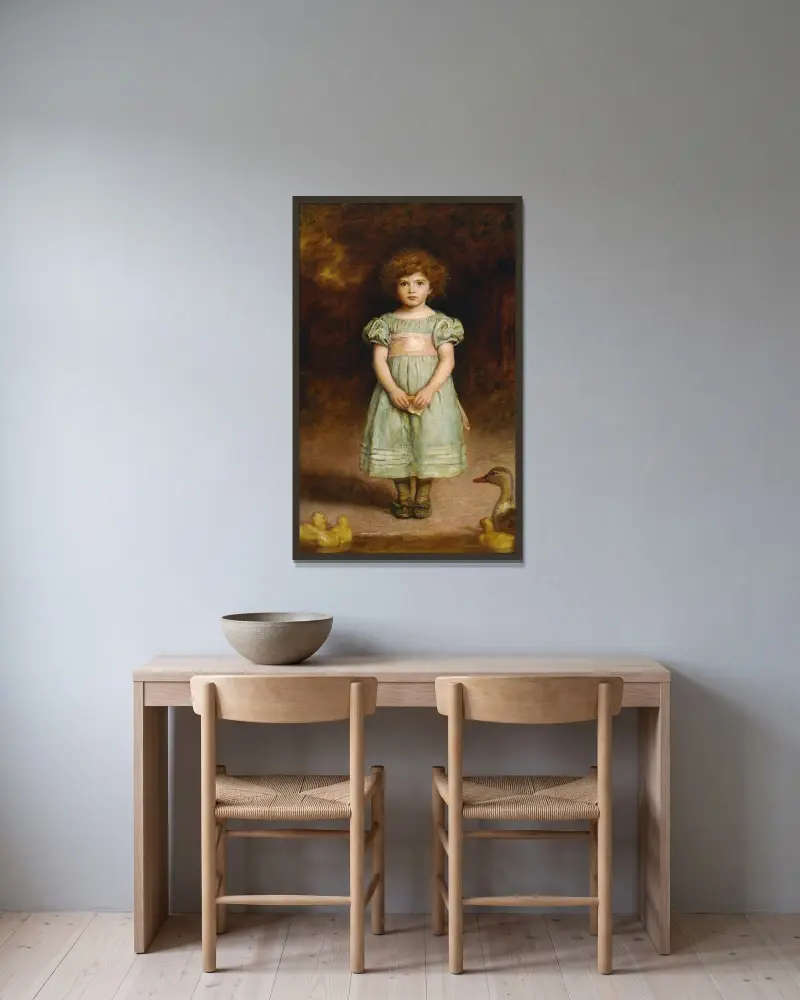 Ducklings av Sir John Everett Millais inramad på en vägg