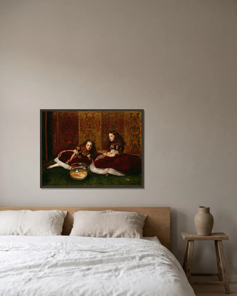 Leisure Hours av Sir John Everett Millais inramad på en vägg