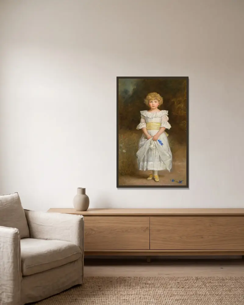 Porträtt av Dorothy Lawson av Sir John Everett Millais inramad på en vägg