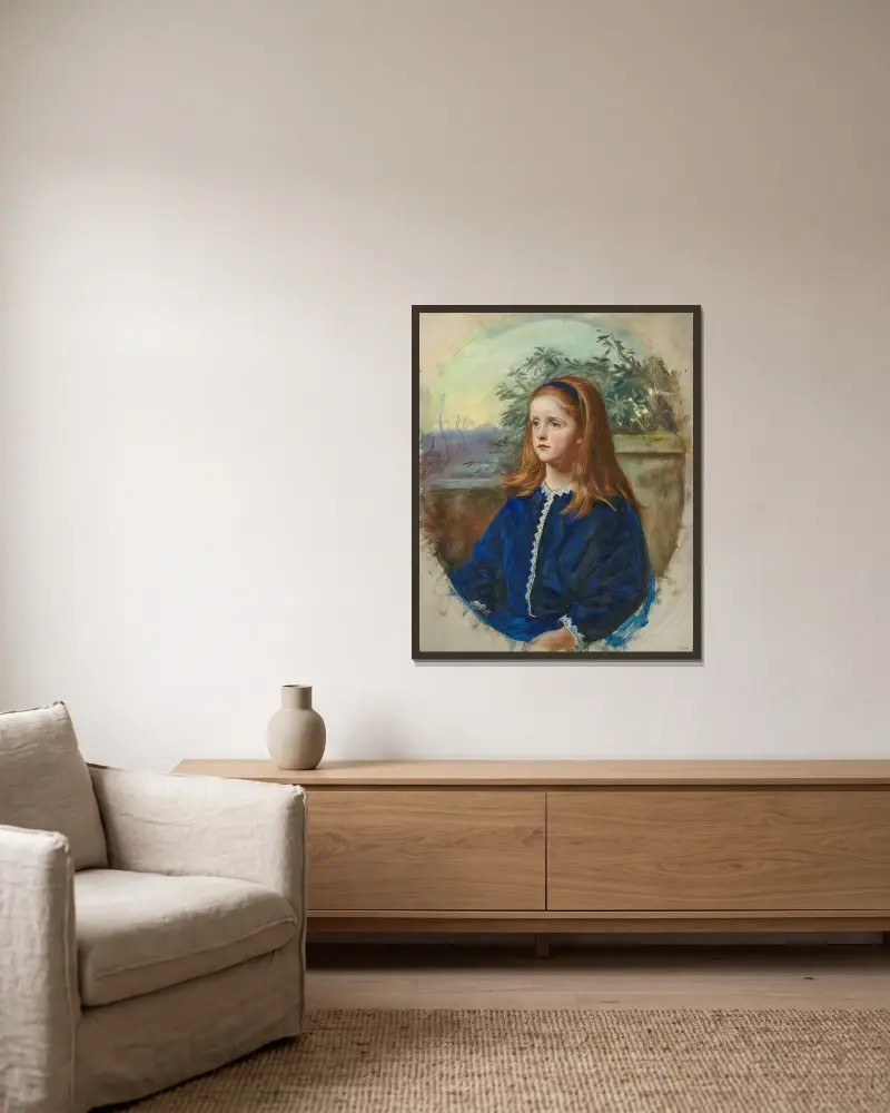 Porträtt av Margaret Fuller Maitland av Sir John Everett Millais inramad på en vägg