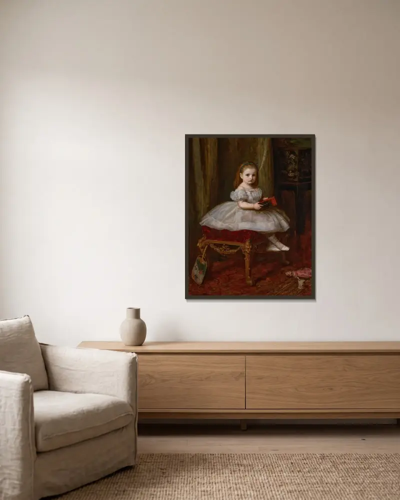 Porträtt av Miss Davison av Sir John Everett Millais inramad på en vägg